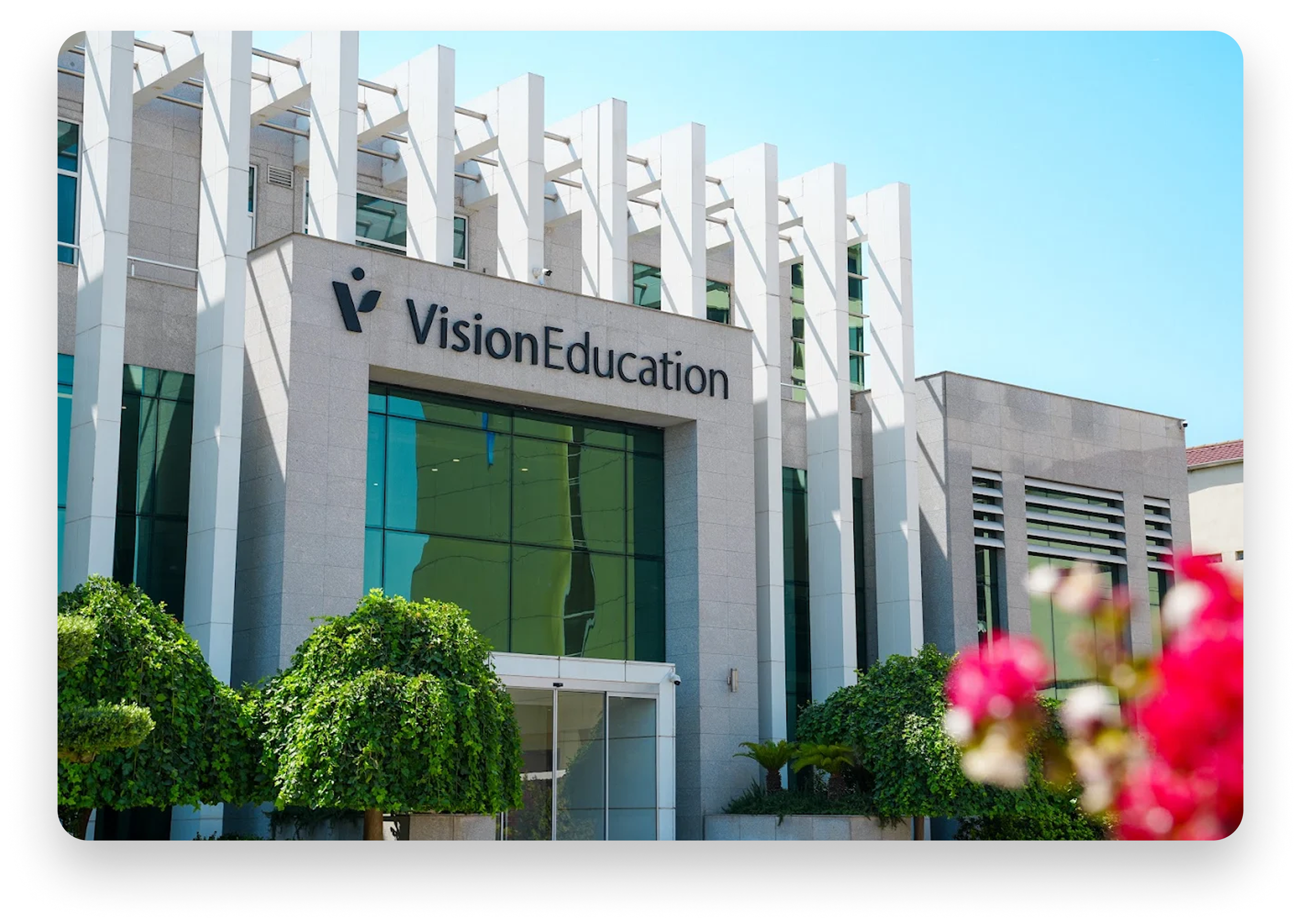 Vision Education building exterior with modern architecture